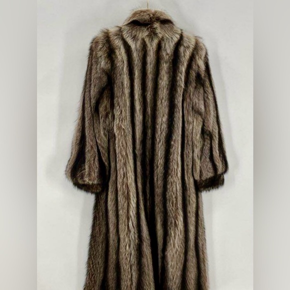 PHIL M STUPP RACCOON FUR COAT CHOCOLATE BROWN & CREAM GENUINE ❄️🎄❤️‍🔥 - Picture 4 of 8